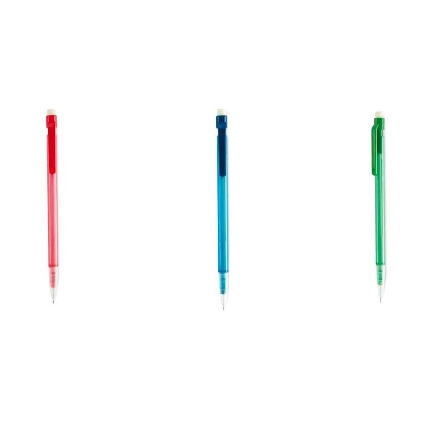 Set 100 creioane mecanice cu radiera, mina 0.7mm, multicolor, VKTools