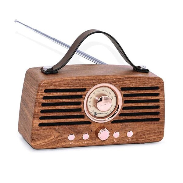 Boxa portabila NewRixing NR-4013, Negru-Crem, Retro style, 1500mAh, 10W