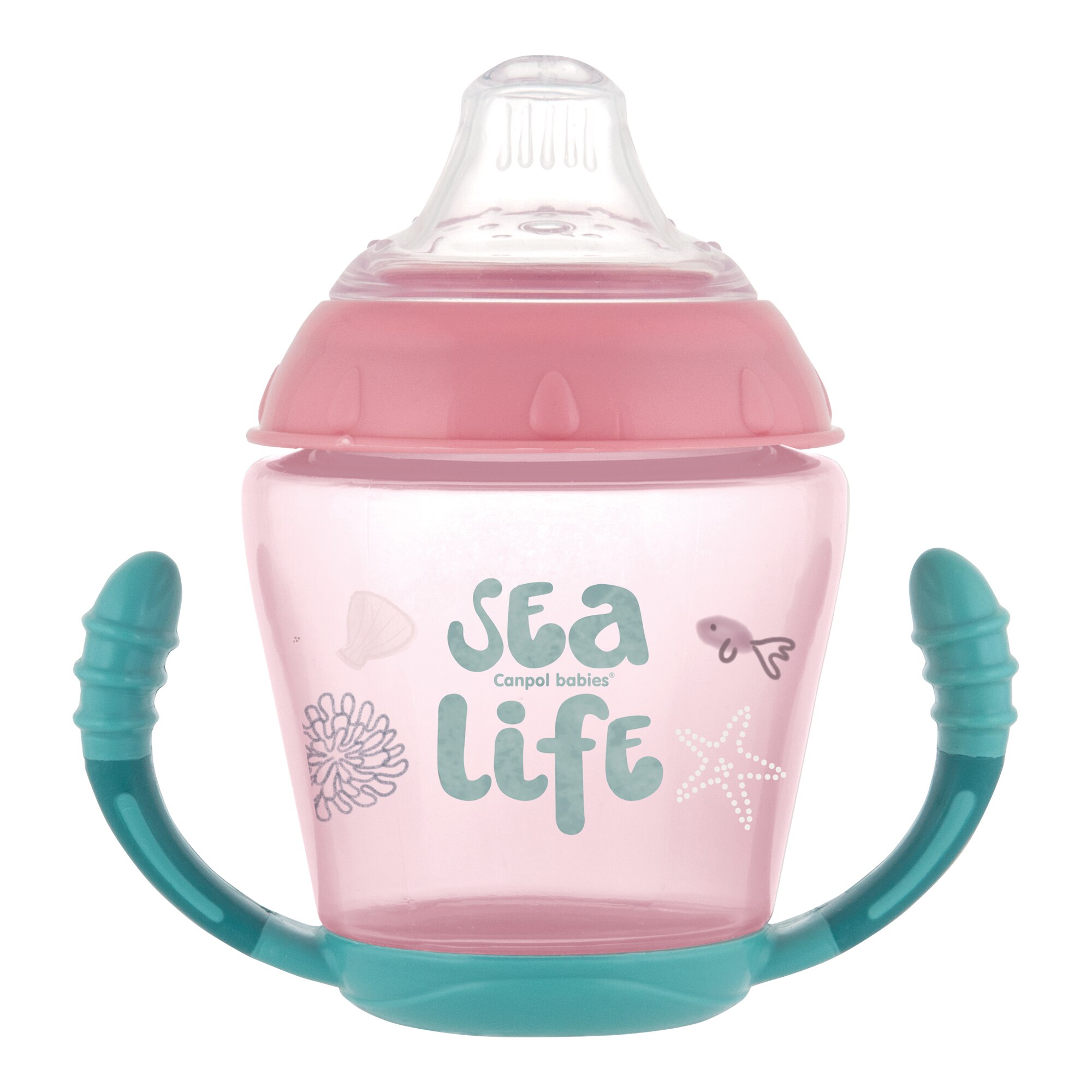 Canita anti-varsare „Sea Life“, Canpol babies®, 230 ml, roz