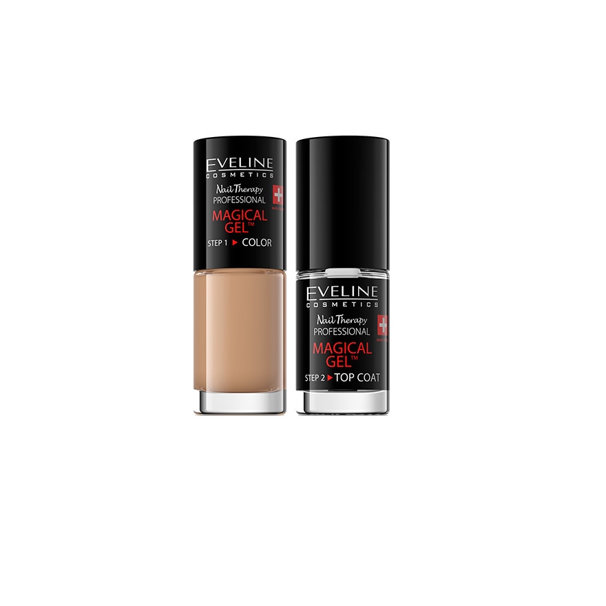 Lac de unghii, Eveline Cosmetics, Magical Gel - set 2 buc - nuanta 02