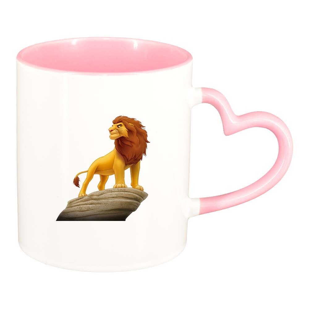 Cana Lion King, interior roz, maner inima, 330ml, D289