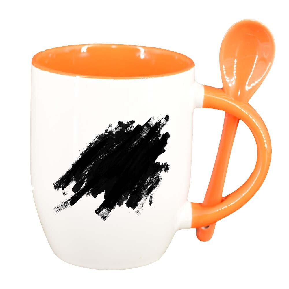 Cana Paint cu lingurita, interior portocaliu, 330ml, D284