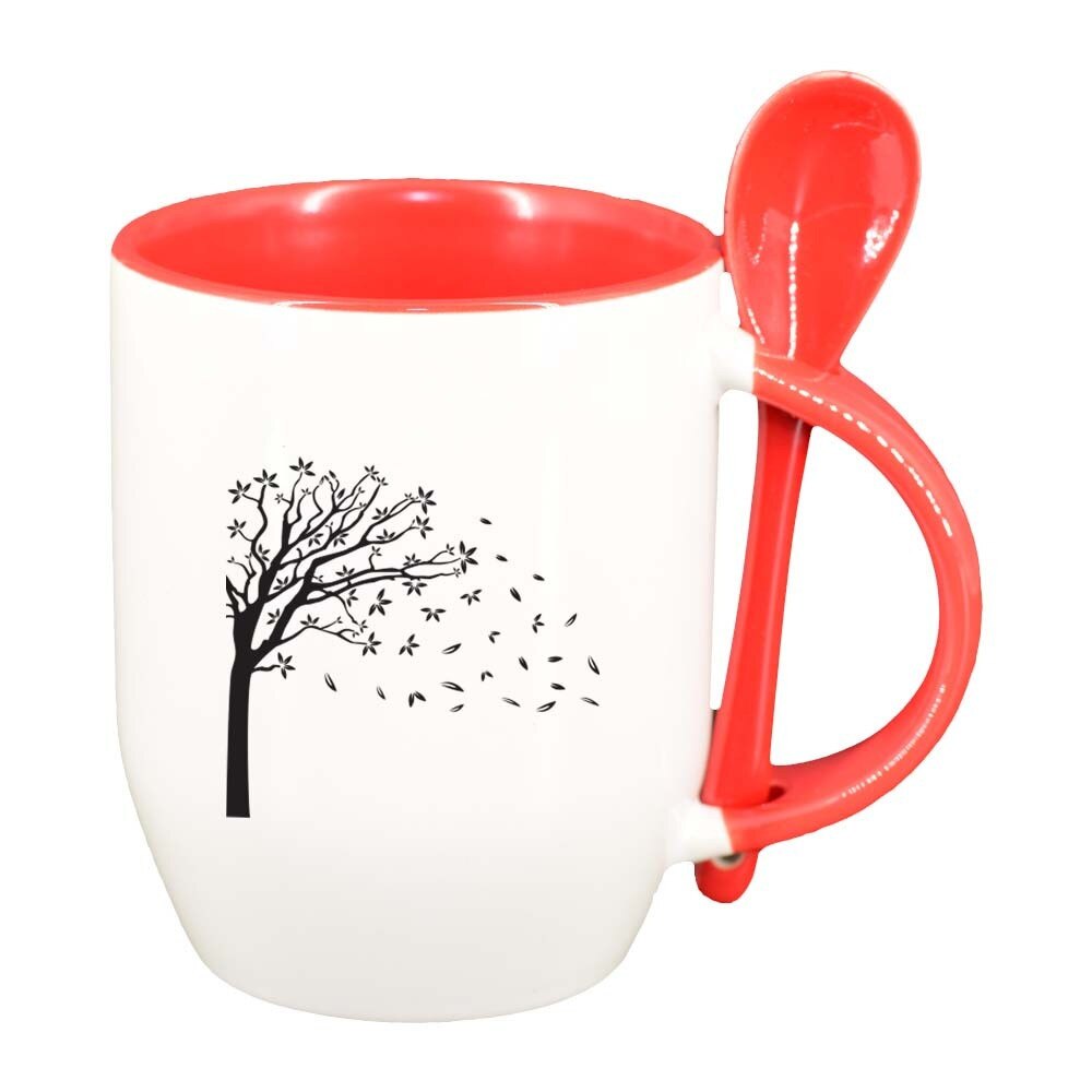 Cana Tree cu lingurita, interior rosu, 330ml, D286