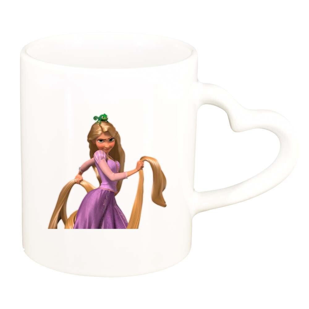 Cana Rapunzel, alb, maner inima, 330ml, D288