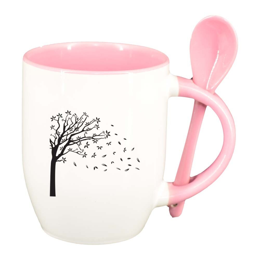 Cana Tree cu lingurita, interior roz, 330ml, D286