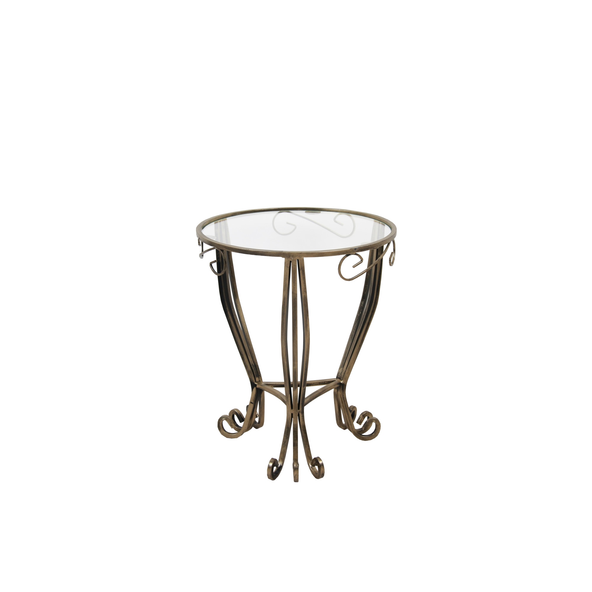 Masuta metal decorativa 10-0632-1, auriu patinat