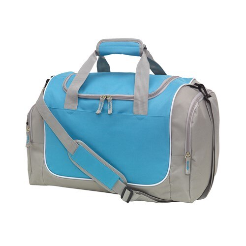 Geanta sport voiaj Weser Gym, gri/bleu, spatioasa, 48 x 30 x 27 cm