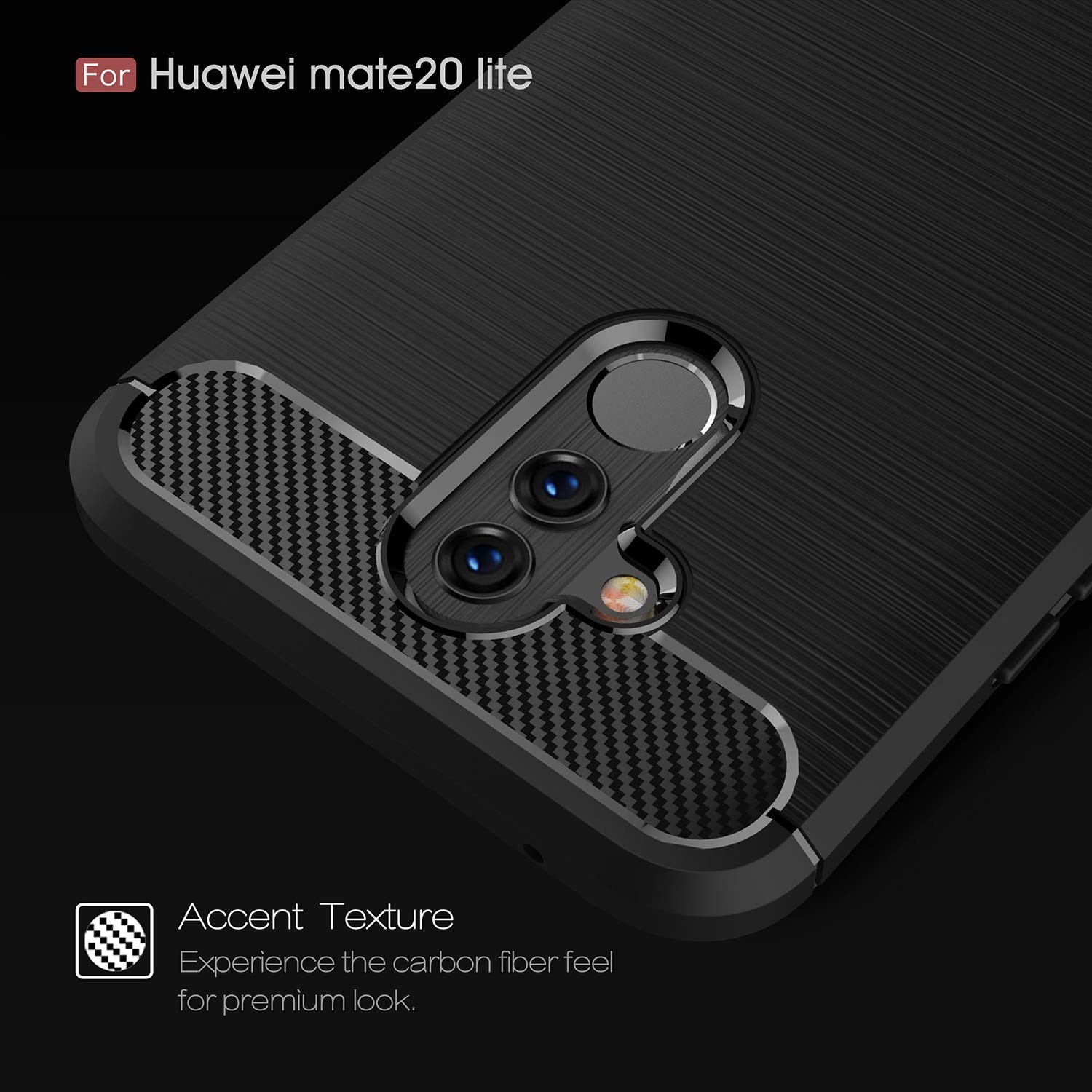 Husa Huawei Mate 20 Lite, Slim Armor Carbon, carcasa spate Antisoc, Negru