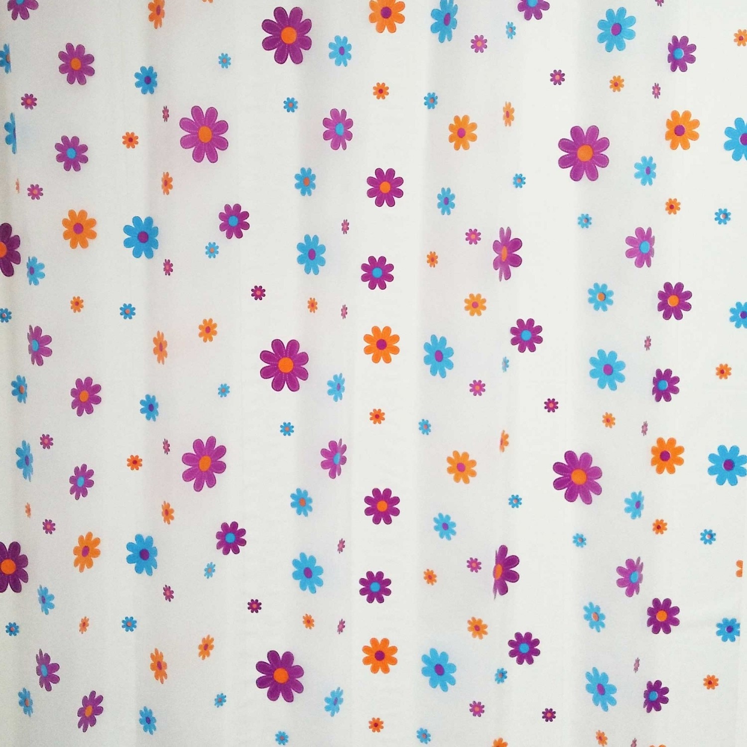 Perdea dus, Cubeca, model cu floricele, mov/albastru/portocaliu 200 x 180 cm