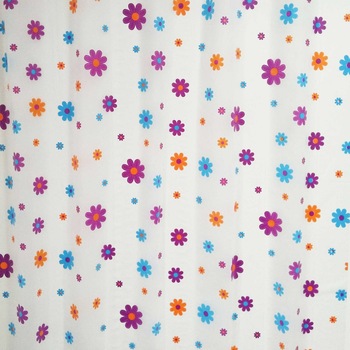 Perdea dus, Cubeca, model cu floricele, mov/albastru/portocaliu 200 x 180 cm Perdea dus, Cubeca, model cu floricele, mov/albastru/portocaliu 200 x 180 cm