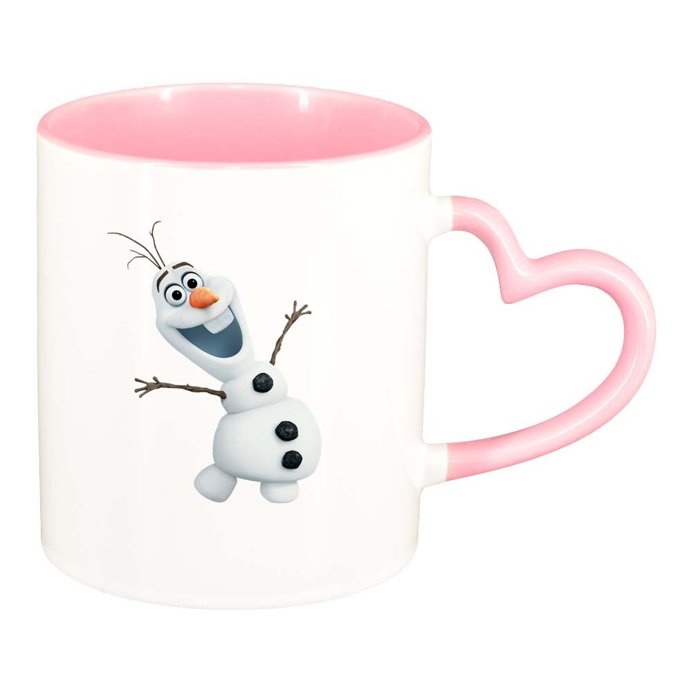 Cana Frozen, interior roz, maner inima, 330ml, D292