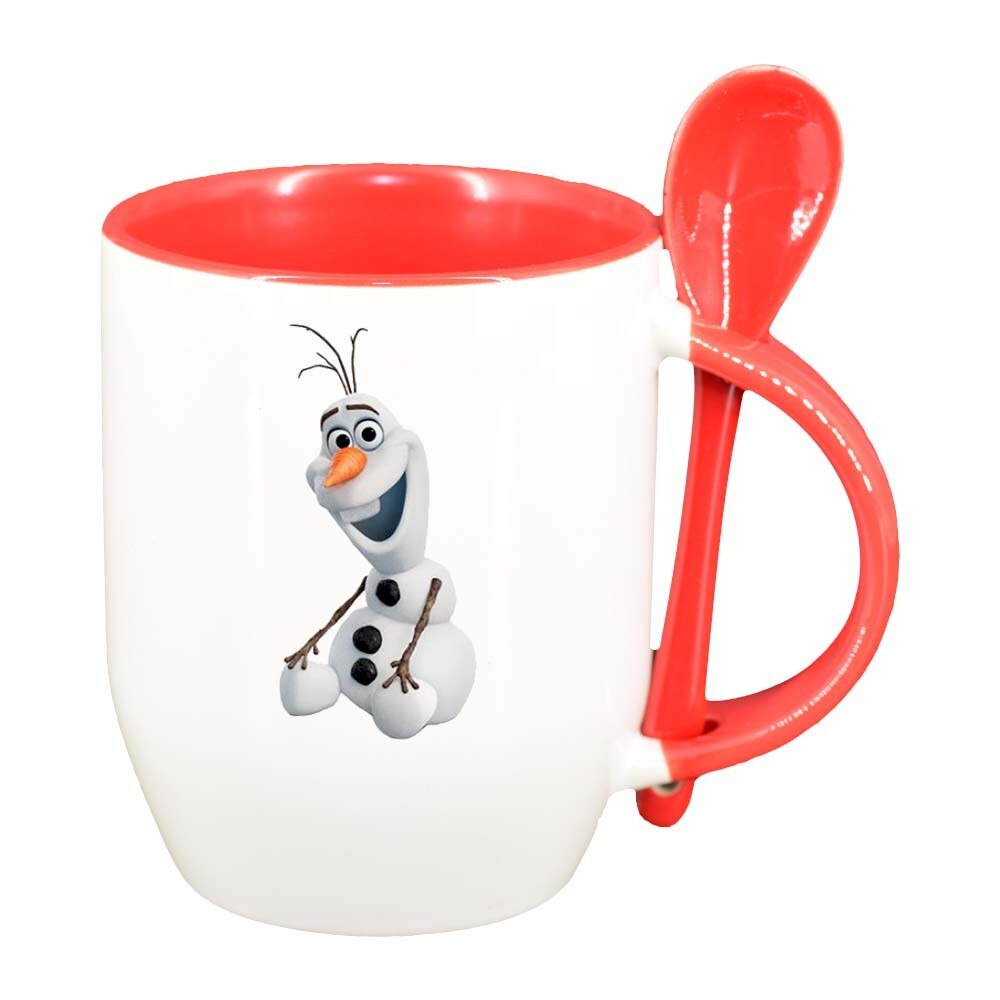 Cana Frozen cu lingurita, interior rosu, 330ml, D293