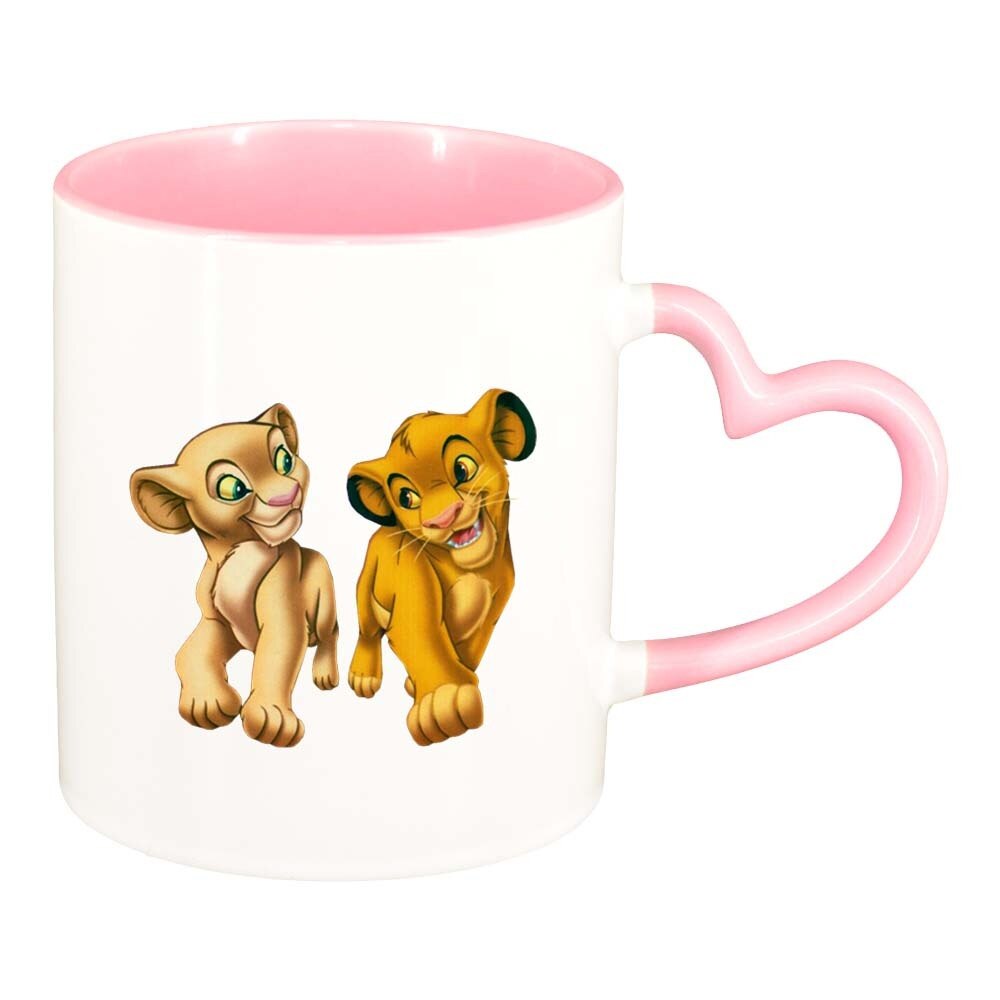 Cana Lion King, interior roz, maner inima, 330ml, D291