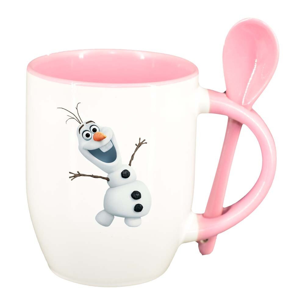 Cana Frozen cu lingurita, interior roz, 330ml, D292