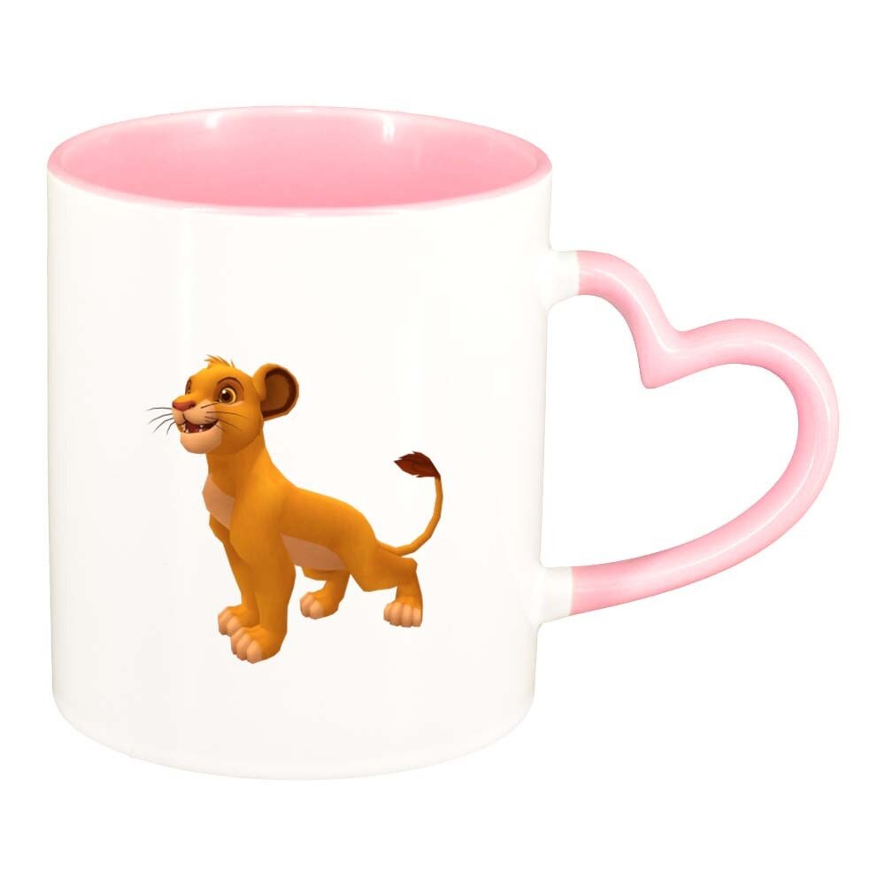 Cana Lion King, interior roz, maner inima, 330ml, D290