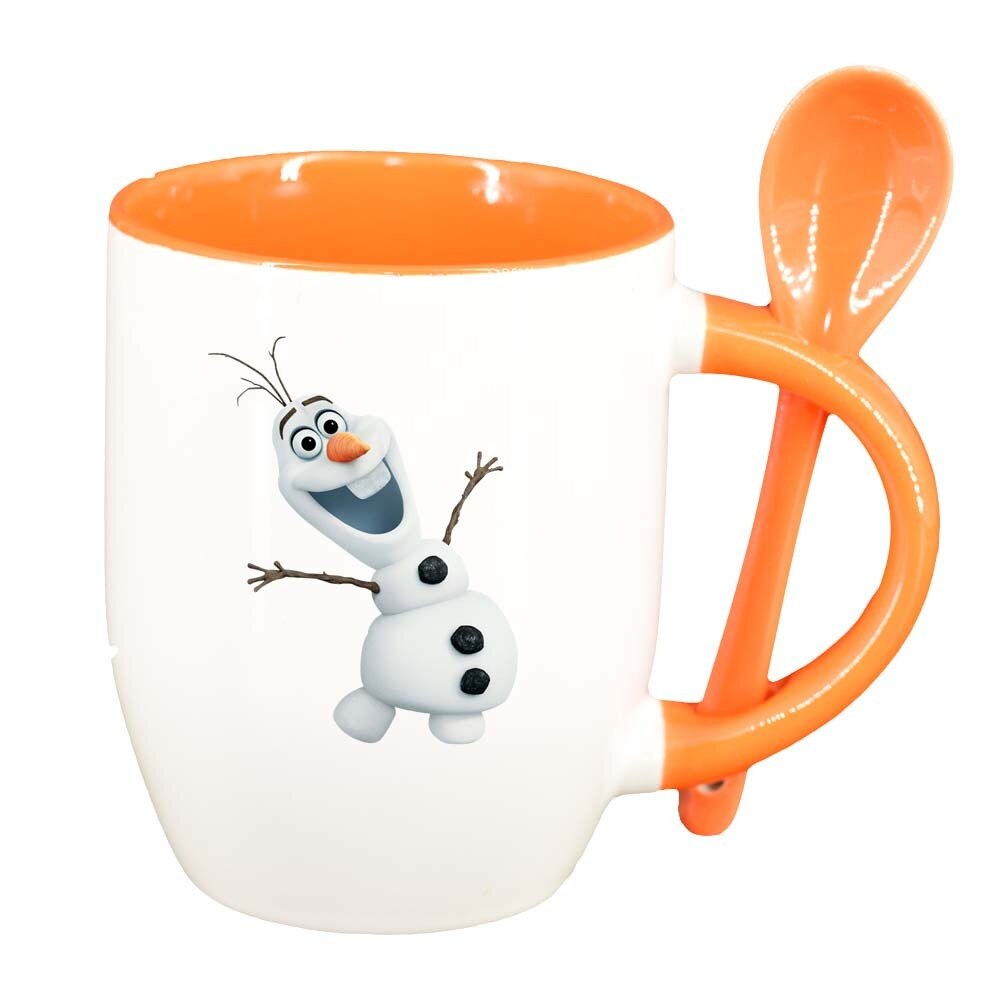 Cana Frozen cu lingurita, interior portocaliu, 330ml, D292