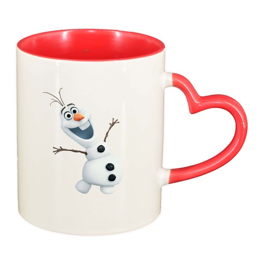 Cana Frozen, interior rosu, maner inima, 330ml, D292