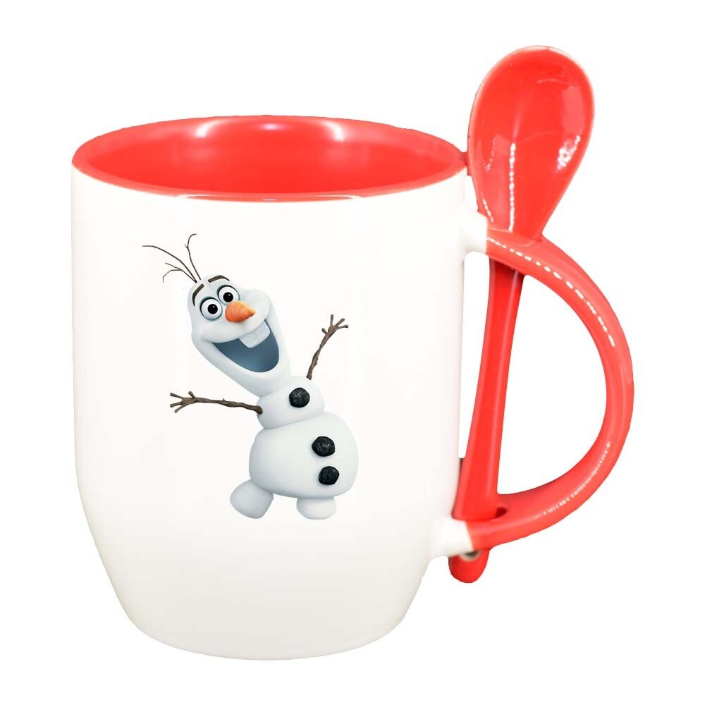 Cana Frozen cu lingurita, interior rosu, 330ml, D292