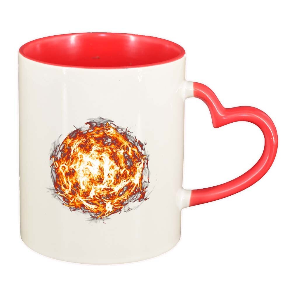 Cana Fire, interior rosu, maner inima, 330ml, D295