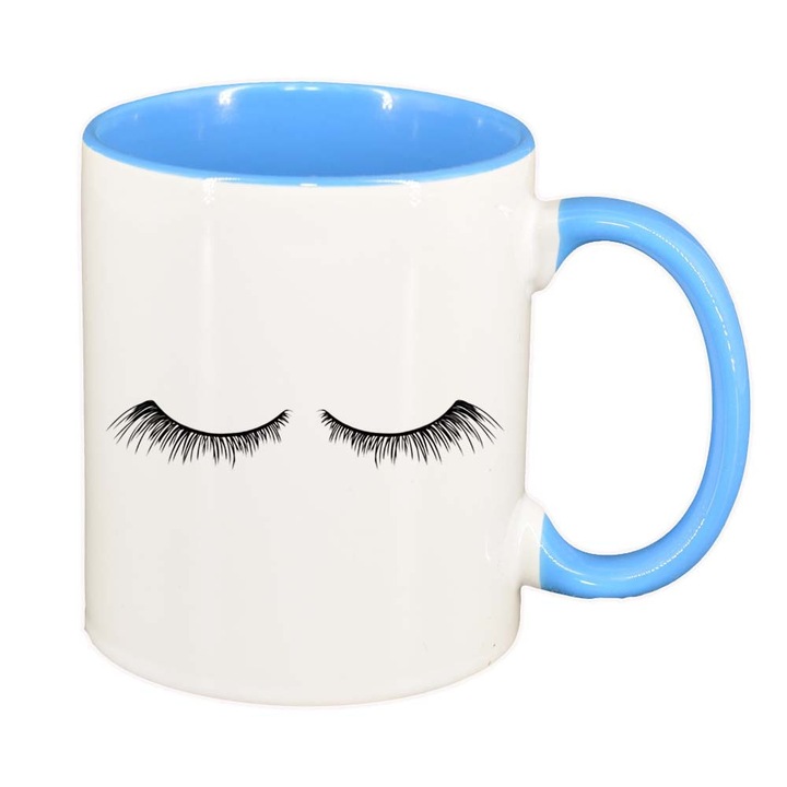 Чаша Eye Lash, син интериор, 330 мл, D294