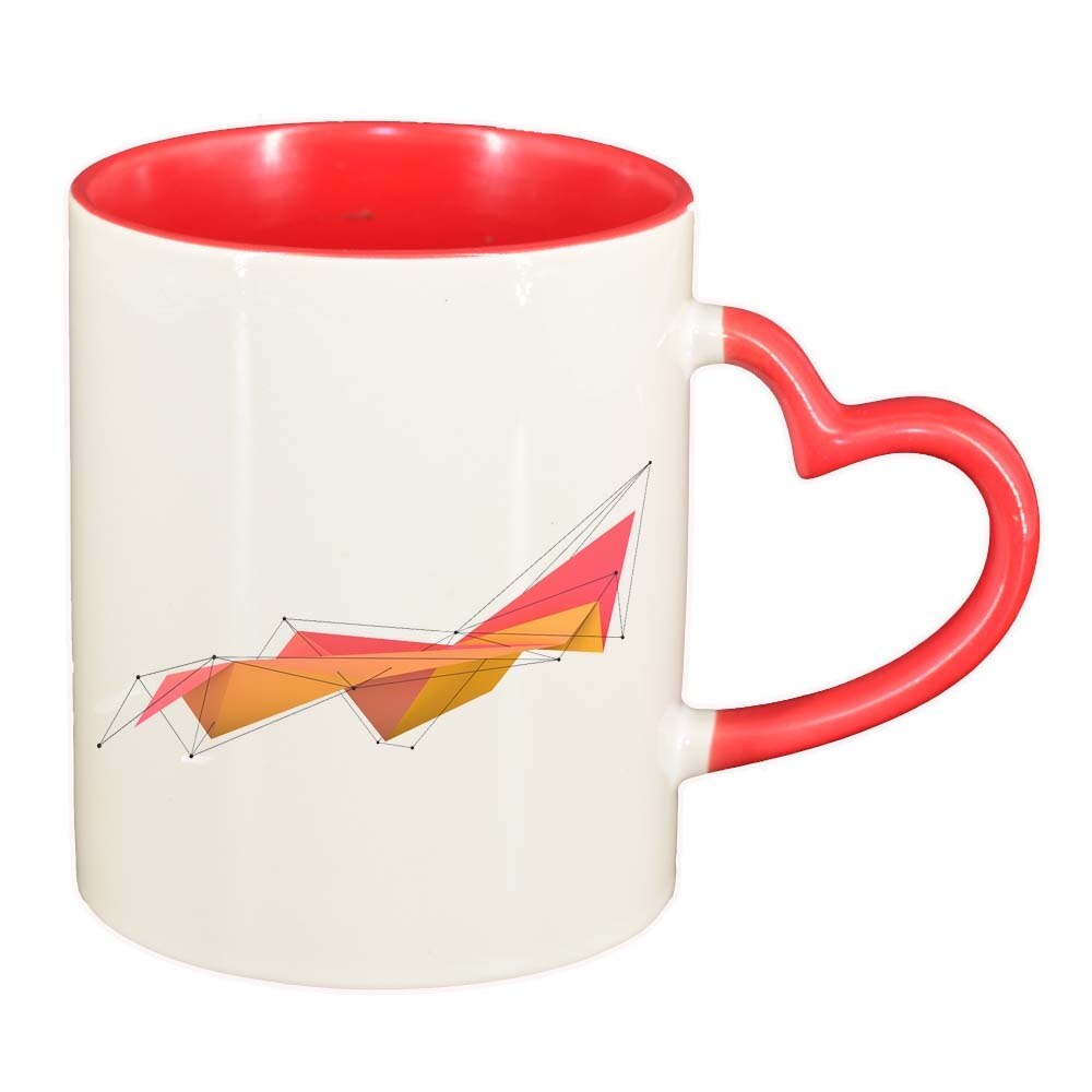 Cana Forme, interior rosu, maner inima, 330ml, D297