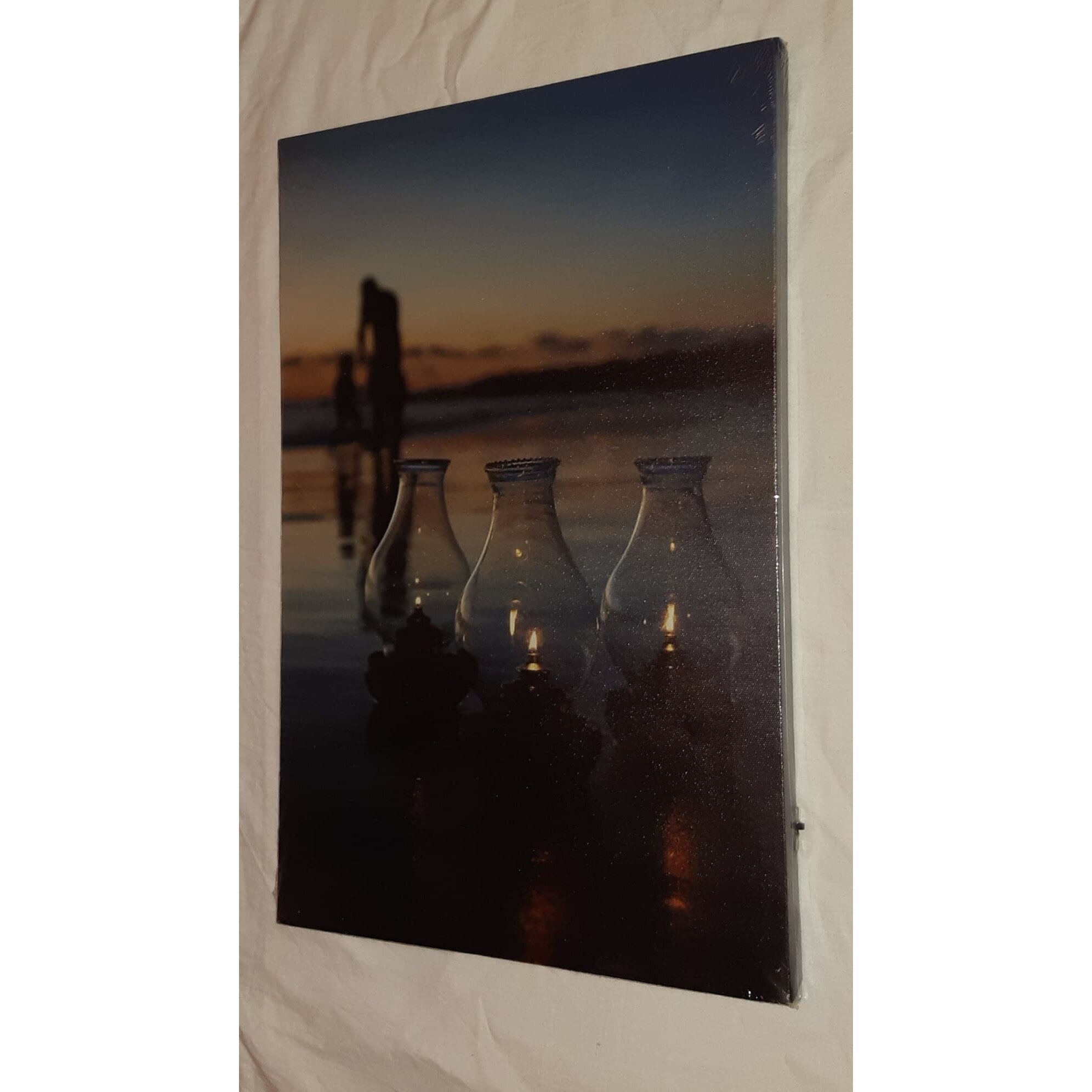 Tablou led Silence & light lemn 30x45 cm