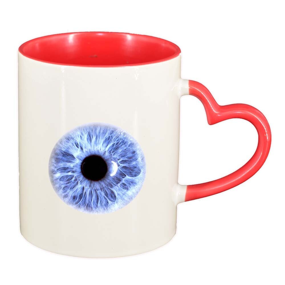 Cana Eyeball, interior rosu, maner inima, 330ml, D299
