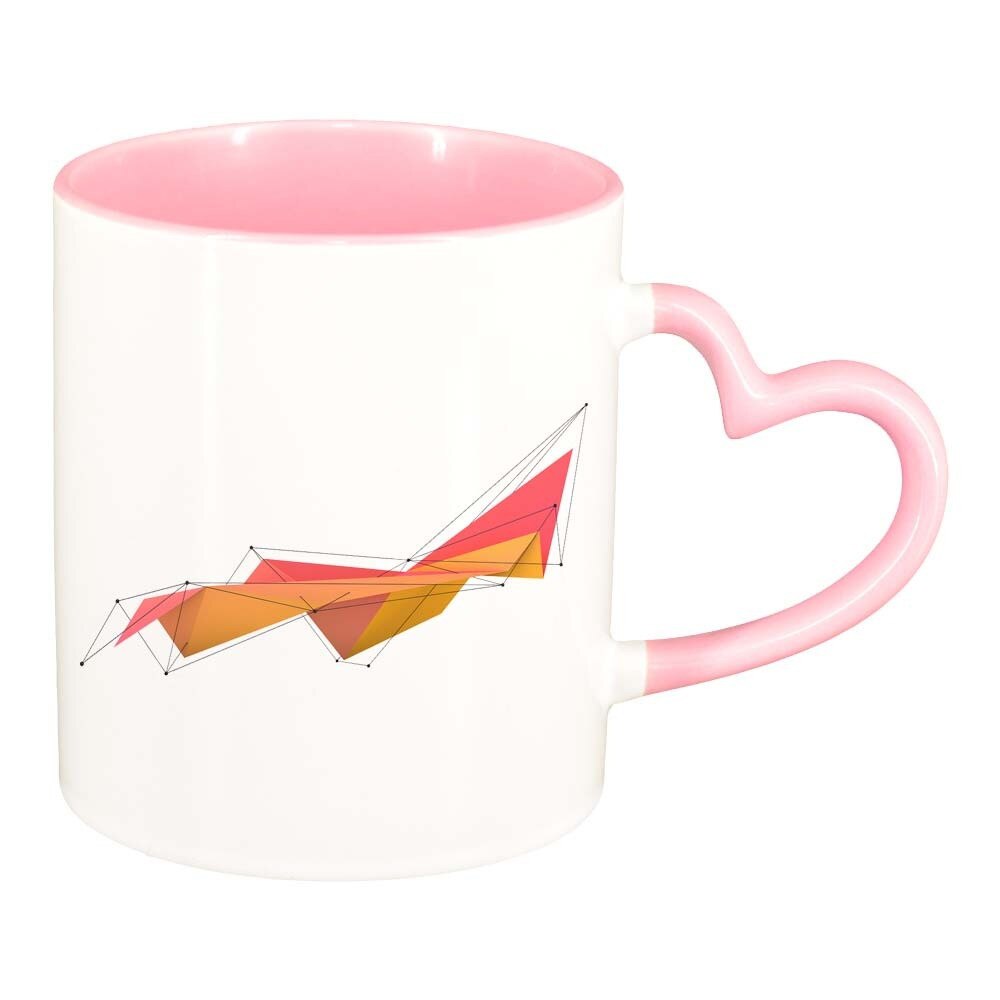 Cana Forme, interior roz, maner inima, 330ml, D297