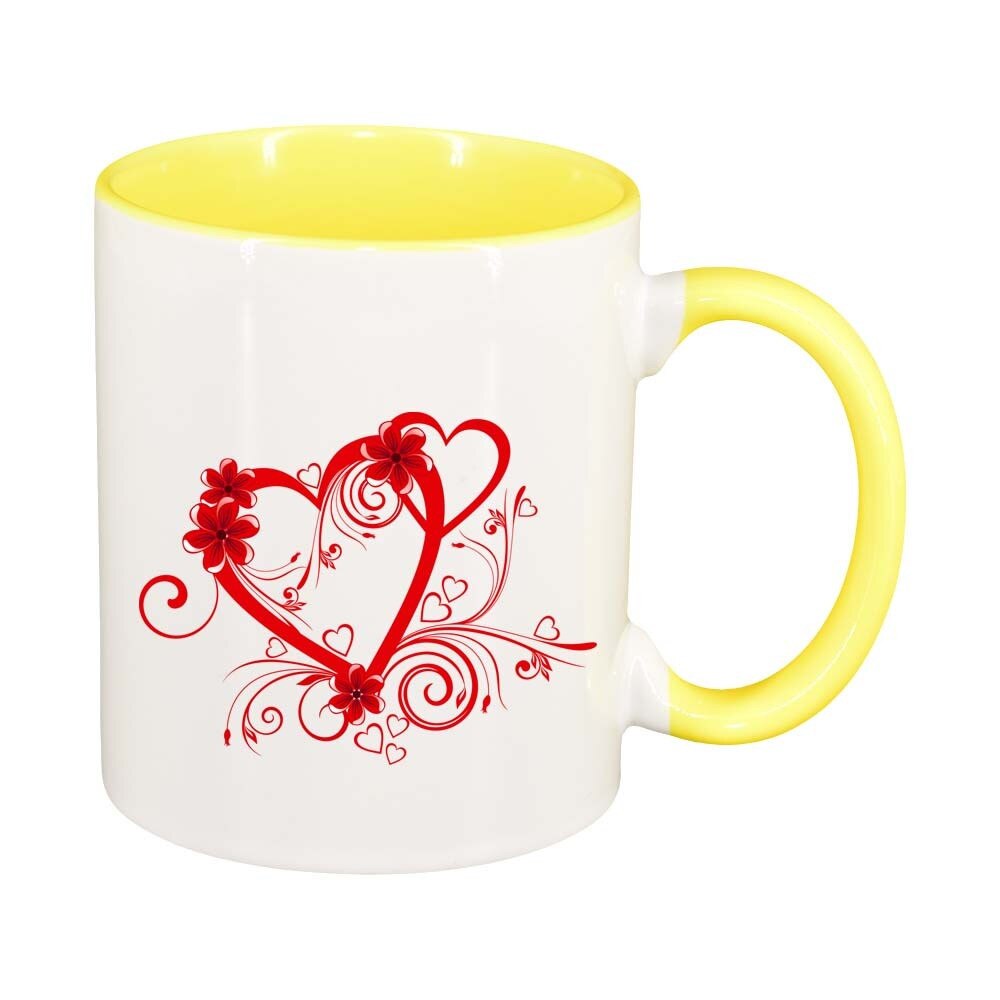 Cana Love, interior galben, 330ml, D307