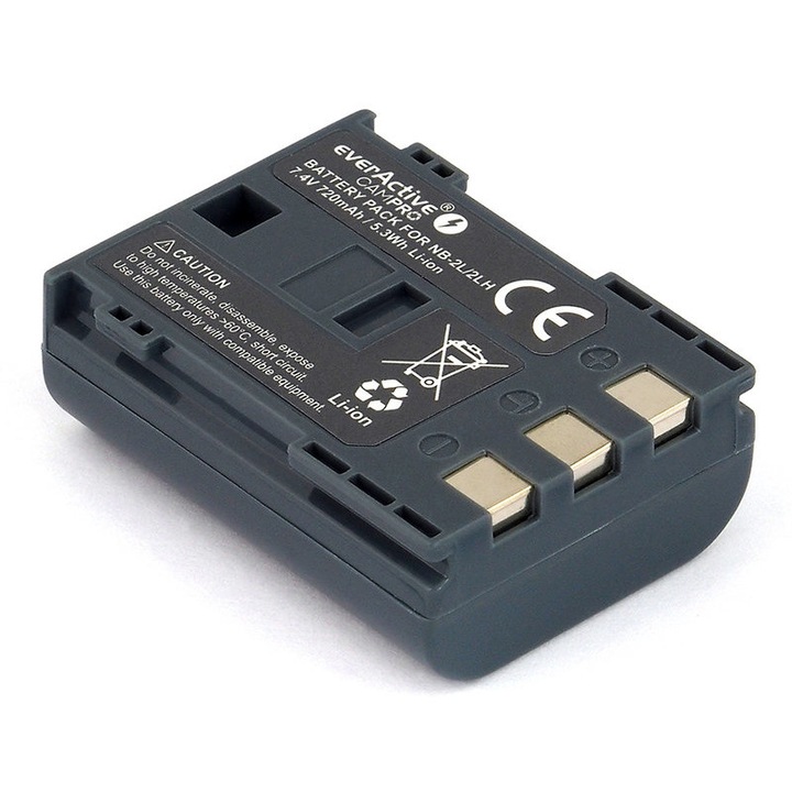 EverActive CamPRO NB-2L / NB-2LH kamera akkumulátor, 7,4 V, 720 mAh, Li-Ion, Canon típusú