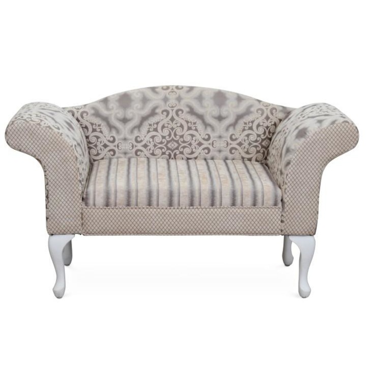 Fotoliu/Canapea de lux, clasic, crem/gri,122x51x71.5, Bortis Impex