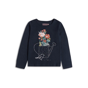 Bluza cu maneca lunga imprimeu flori, Fete, Sugar Squad, Albastru inchis Bluza cu maneca lunga imprimeu flori, Fete, Sugar Squad, Albastru inchis