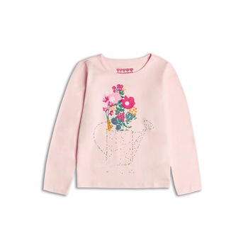 Bluza cu maneca lunga imprimeu flori, Fete, Sugar Squad, Roz deschis Bluza cu maneca lunga imprimeu flori, Fete, Sugar Squad, Roz deschis