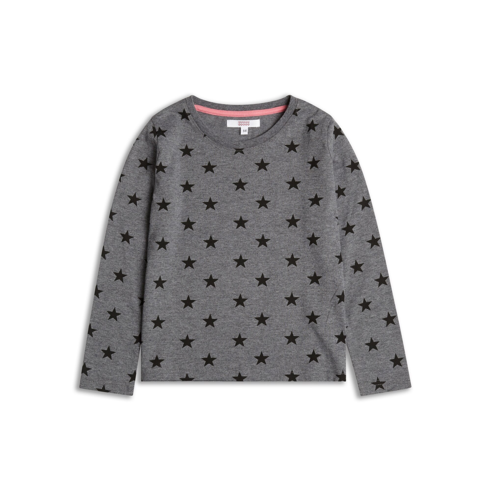 Bluza cu maneca lunga imprimeu stelute, Fete, Sugar Squad, Gri/Negru