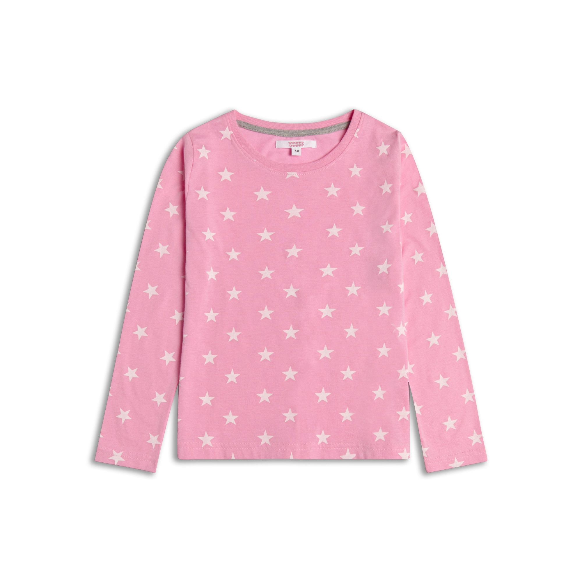 Bluza cu maneca lunga imprimeu stelute, Fete, Sugar Squad, Roz/Alb