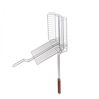 Gratar simplu prevazut cu maner din lemn , metal, 64 x 31 cm , ATS Gratar simplu prevazut cu maner din lemn , metal, 64 x 31 cm , ATS