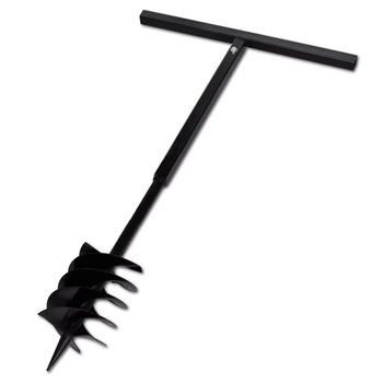 Set burghiu manual cu maner 180 mm cu 3 spirale, vidaXL, Negru Set burghiu manual cu maner 180 mm cu 3 spirale, vidaXL, Negru