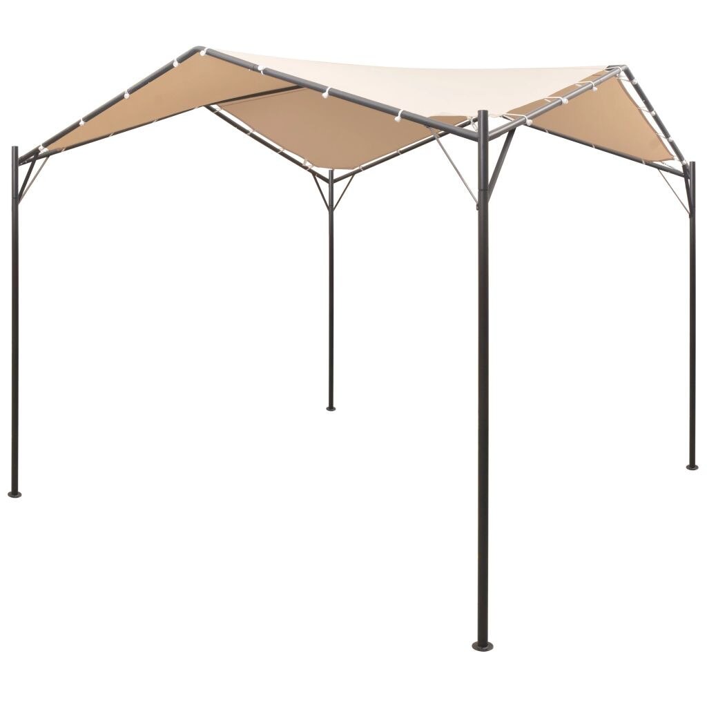 Pavilion foisor cort cu baldachin, asimetric, vidaXL, Tesatura, 4 x 4 m, Bej