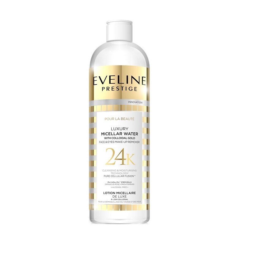 Apa micelara demachianta, Eveline Cosmetics, Prestige Luxury 24K, 500ml