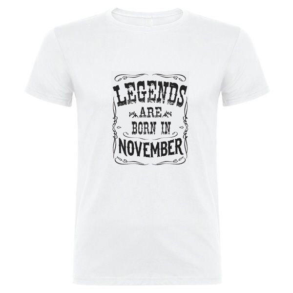 Tricou alb, bumbac, aniversare luna noiembrie, marime L