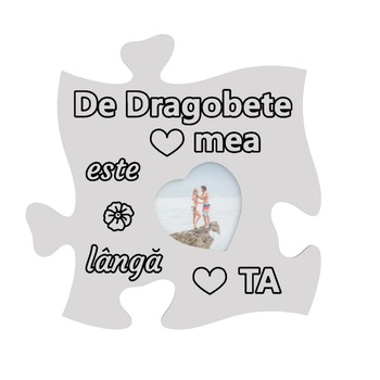 Rama foto tip puzzle, inima mica, personalizata, De Dragobete, alb, foto 10x10 Rama foto tip puzzle, inima mica, personalizata, De Dragobete, alb, foto 10x10