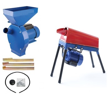 Set - Moara electrica pentru uruiala si cereale Micul Fermier Nr. 2, 2.5 KW + Batoza de porumb simpla 1.5 KW, 100% CUPRU Set - Moara electrica pentru uruiala si cereale Micul Fermier Nr. 2, 2.5 KW + Batoza de porumb simpla 1.5 KW, 100% CUPRU