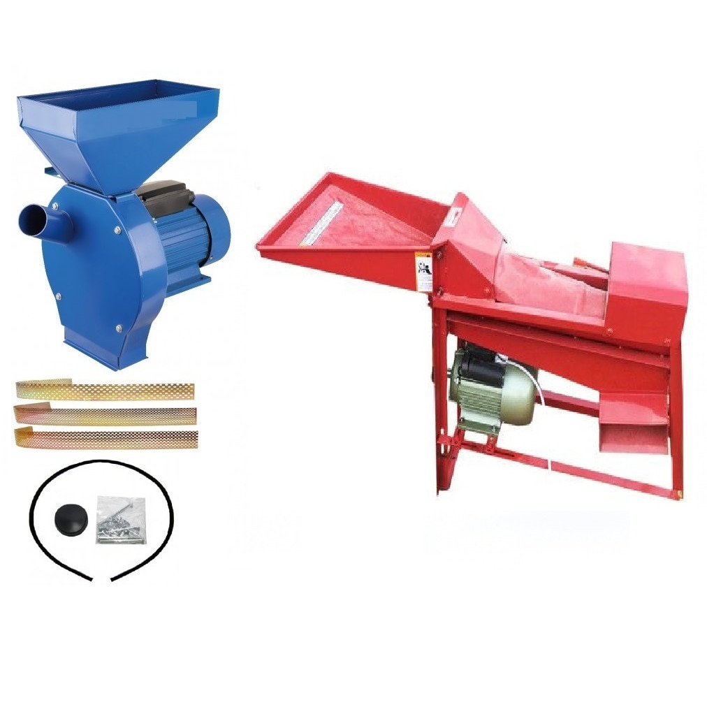 Set - Moara electrica pentru uruiala si cereale Micul Fermier Nr. 2, 2.5 KW + Batoza de porumb 5TY 2.2 KW, 100% CUPRU