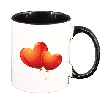 Cana Love, interior negru, 330ml, D302 Cana Love, interior negru, 330ml, D302