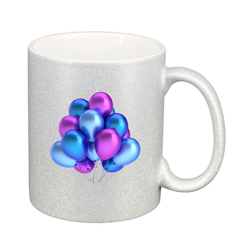 Cana Balloon, argintiu sidefata glitter, 330ml, D310