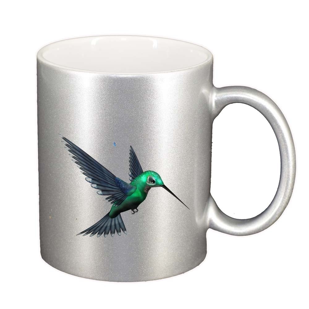 Cana Bird, argintiu sidefata, 330ml, D313