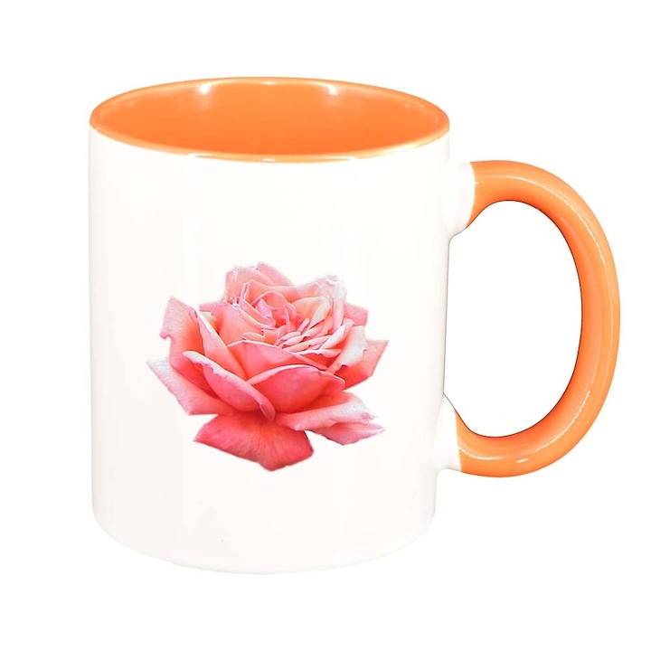 Чаша роза, оранжев интериор, 330 мл, D312