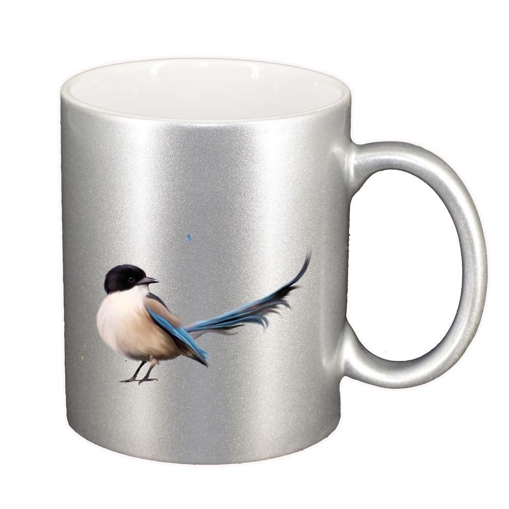 Cana Bird, argintiu sidefata, 330ml, D309