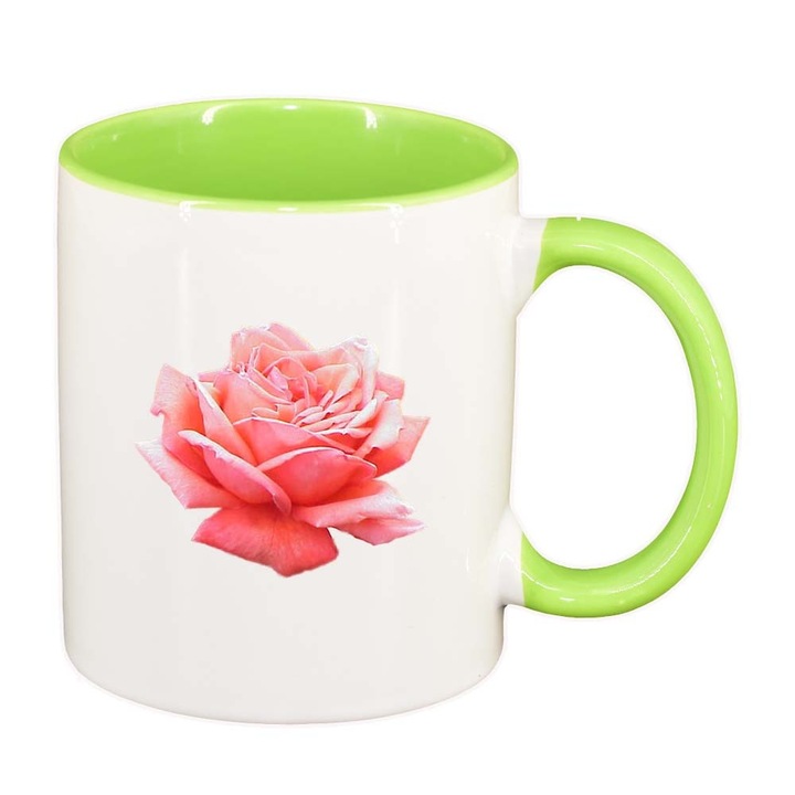 Чаша роза, светлозелен интериор, 330 мл, D312
