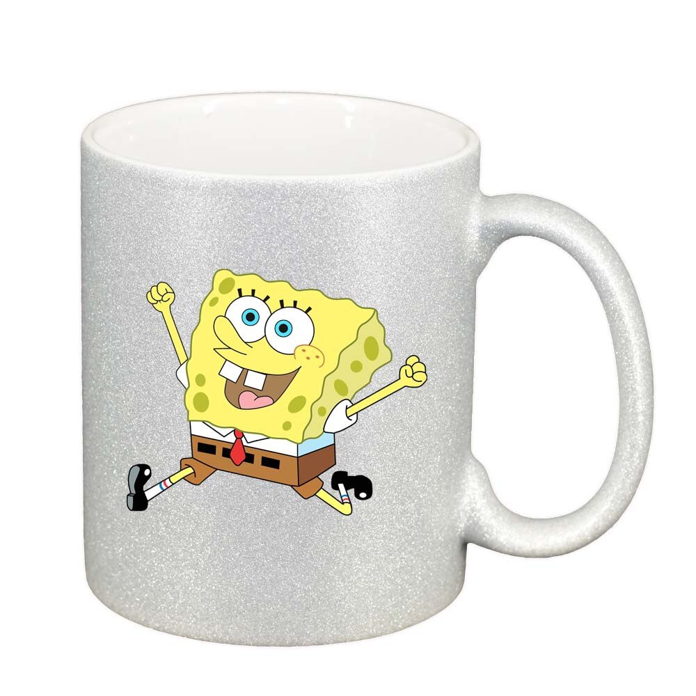 Cana Sponge Bob, argintiu sidefata glitter, 330ml, D320